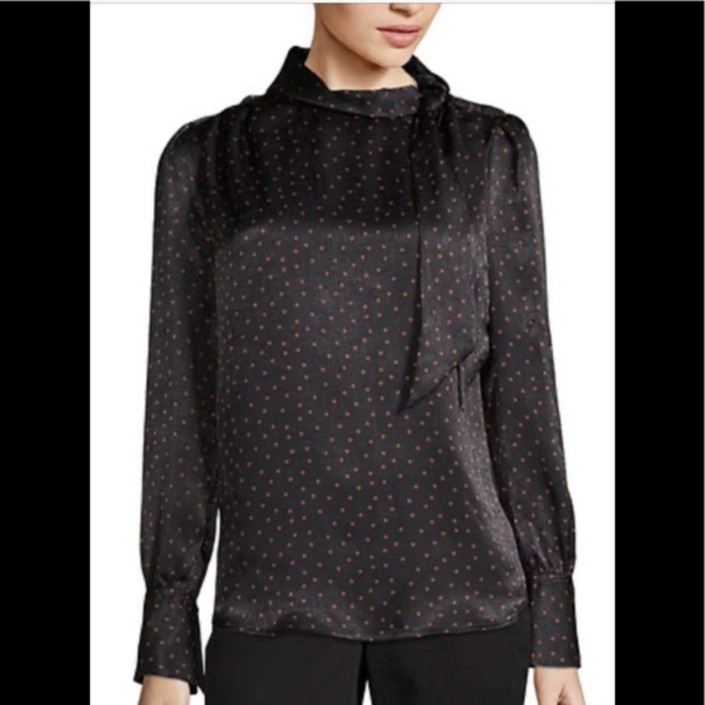 Worthington Black Atty Dot Women's Long Sleeve